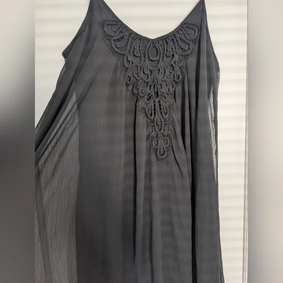 Women's Express Mini Chiffon Strappy Black Dress Size Small Small Whimsygoth - Picture 2 of 4